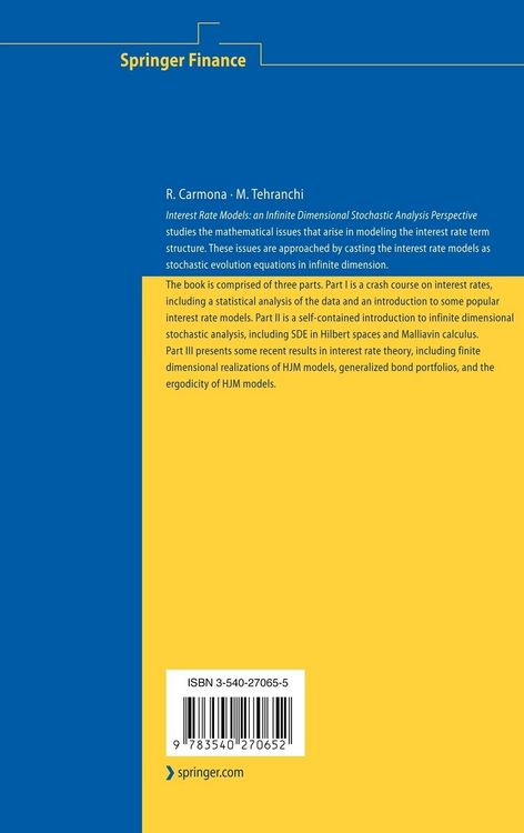 Produktbild: Interest Rate Models: an Infinite Dimensional Stochastic Analysis Perspective