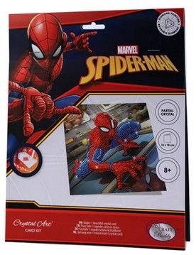 Produktbild: Craft Buddy CCK-MCU905 - Crystal Art Card Kit, Marvel Spiderman, 18x18 cm, Diamond Painting, Kunst-Gru&szlig;karte