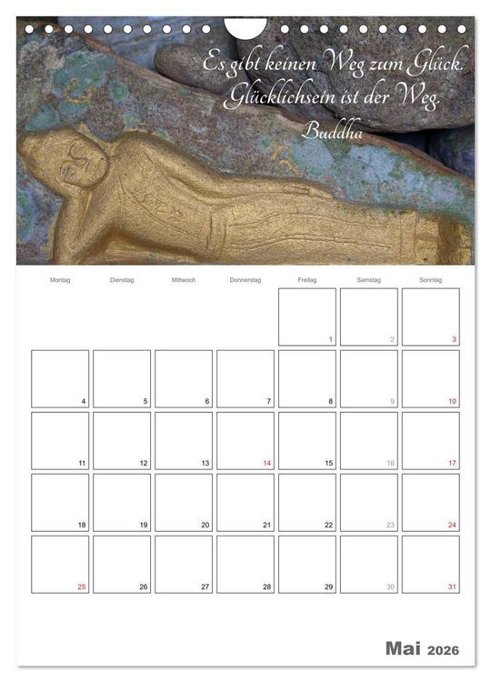 Produktbild: Harmonie und Freude Buddhistische Weisheiten 2026 (Wandkalender 2026 DIN A4 hoch), CALVENDO Monatskalender