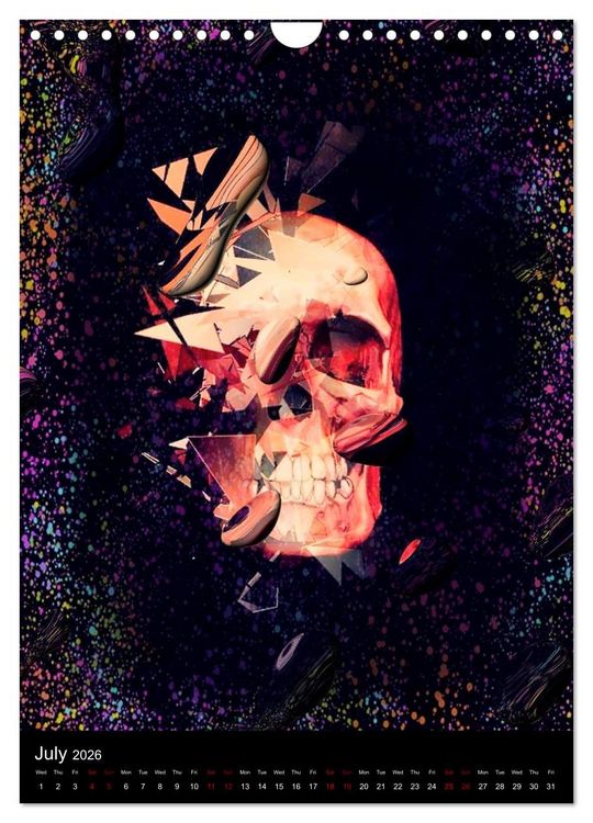 Produktbild: Skulls by Nico Bielow (Wall Calendar 2026 DIN A4 portrait), CALVENDO 12 Month Wall Calendar