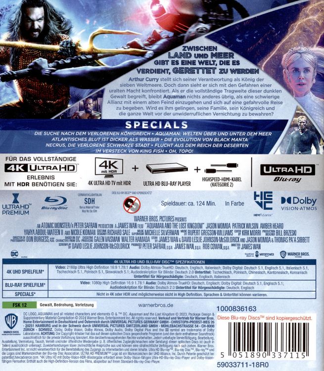 Produktbild: Aquaman: Lost Kingdom (4K Ultra HD) (+ Blu-ray)