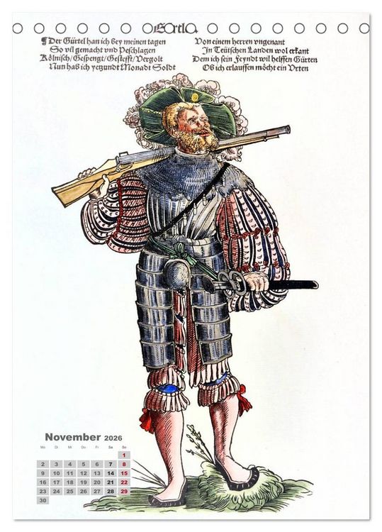 Produktbild: Landsknechte und Soldaten: Historische Uniformen (Tischkalender 2026 DIN A5 hoch), CALVENDO Monatskalender