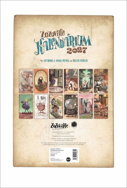 Produktbild: Zozoville Kalendarium 2027 - The Art of Mateo Dineen & Johan Potma