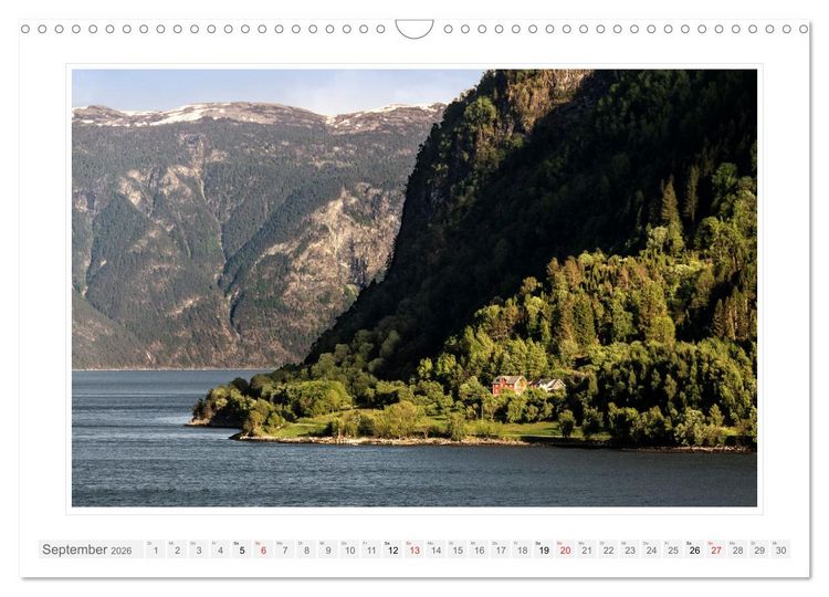 Produktbild: Norwegen. Sognefjord - Aurlandsfjord - Geirangerfjord - Stavanger (Wandkalender 2026 DIN A3 quer), CALVENDO Monatskalender