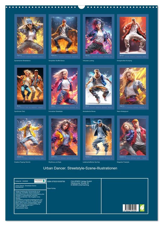 Produktbild: Urban Dancer. Streetstyle-Szene-Illustrationen (Wandkalender 2026 DIN A2 hoch), CALVENDO Monatskalender