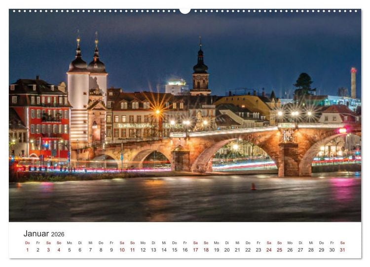 Produktbild: Lichtstimmungen in Heidelberg (Wandkalender 2026 DIN A2 quer), CALVENDO Monatskalender
