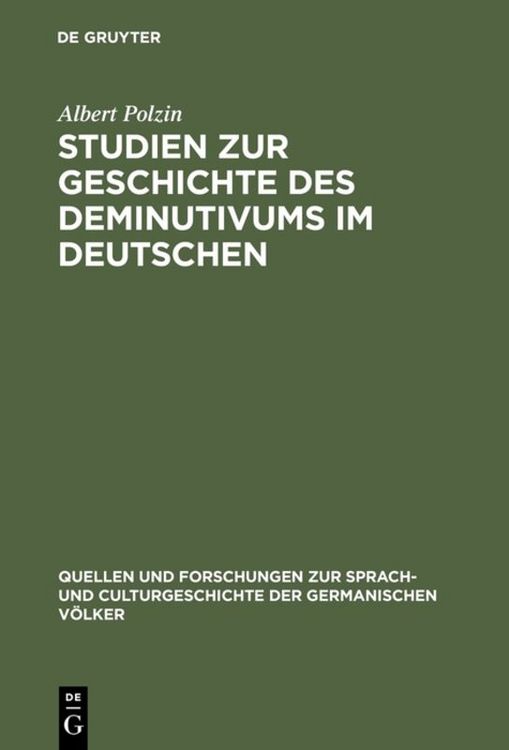 Produktbild: Studien zur Geschichte des Deminutivums im Deutschen