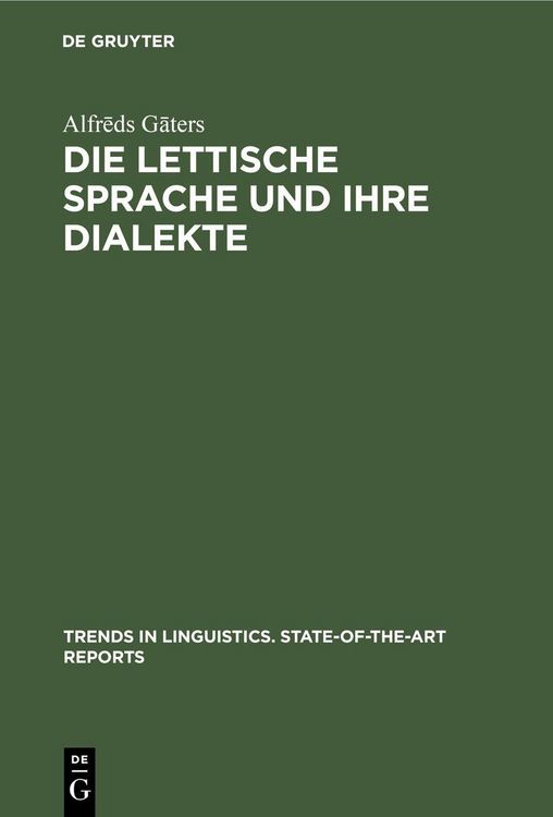 Produktbild: Die lettische Sprache und ihre Dialekte