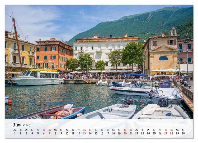 Produktbild: Malcesine - Am Ostufer des Gardasees (hochwertiger Premium Wandkalender 2026 DIN A2 quer), Kunstdruck in Hochglanz