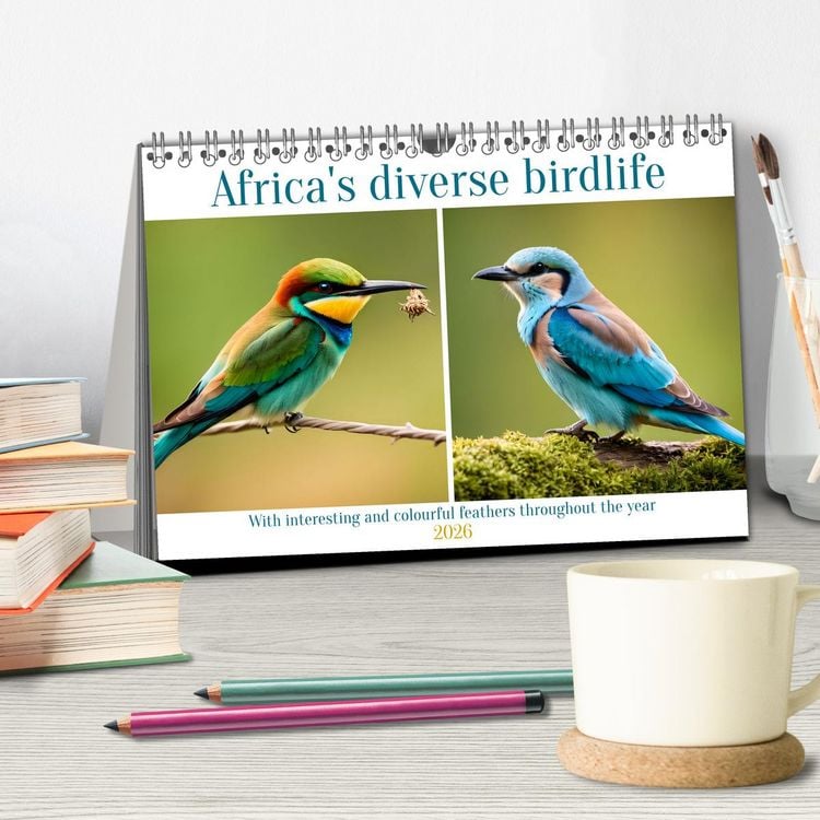Produktbild: Africa's diverse birdlife (Desk Calendar 2026 DIN A5 landscape), CALVENDO 12 Month DeskCalendar