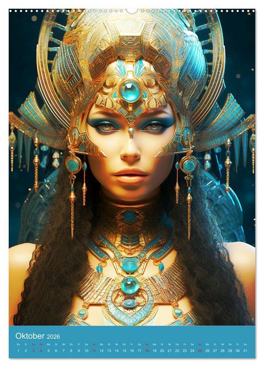 Produktbild: Antike Priesterinnen. Kunstvolle Fantasy-Portraits (hochwertiger Premium Wandkalender 2026 DIN A2 hoch), Kunstdruck in Hochglanz