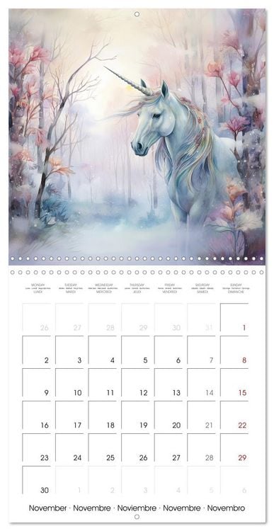 Produktbild: Licornes de conte de f&eacute;es (Calendrier mural carr&eacute; 2026 30x30 cm) Calendrier double avec une page pour vos prises de notes