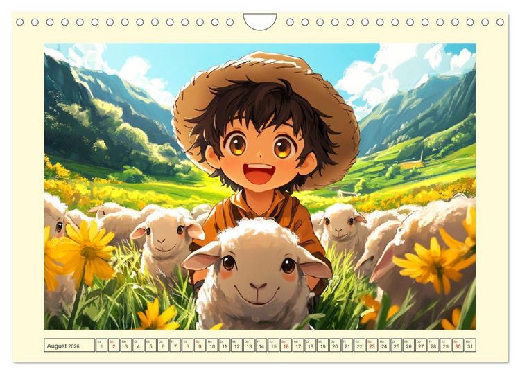 Produktbild: Kleine Farmer. Niedliche Jungs mit ihren tierischen Freunden (Wandkalender 2026 DIN A4 quer), CALVENDO Monatskalender