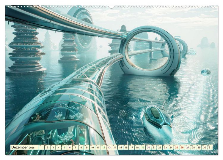 Produktbild: Science-Fiction Wasserwelten (hochwertiger Premium Wandkalender 2026 DIN A2 quer), Kunstdruck in Hochglanz
