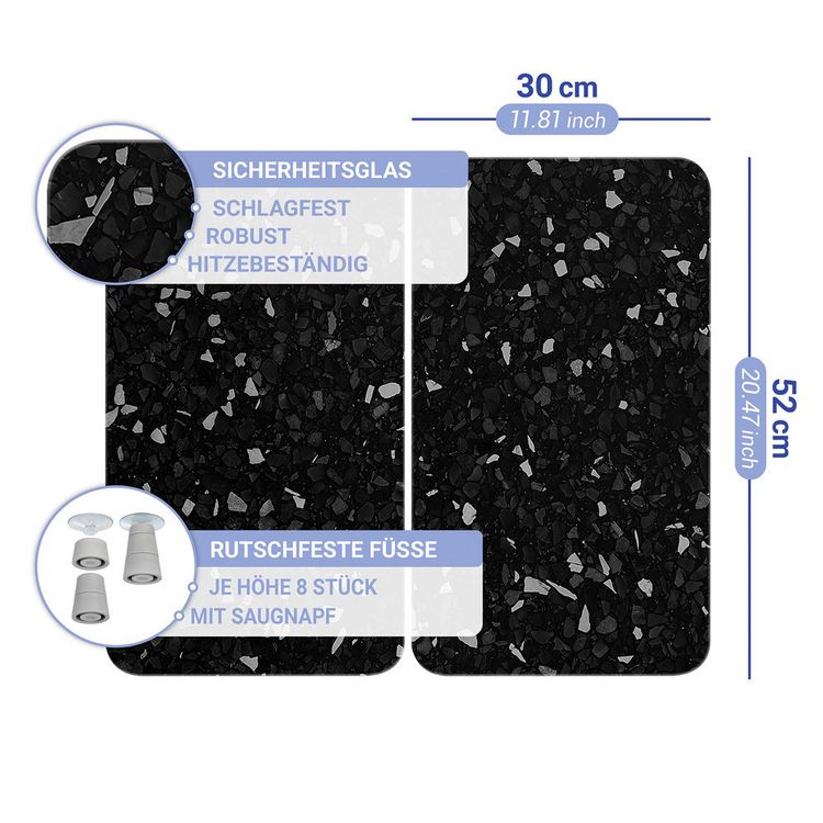 Produktbild: Herdabdeckplatte Universal Mod. Terrazzo, 2er Set, f&uuml;r alle Herdarten geeignet