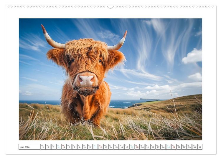 Produktbild: Schottische Hochland Rinder (hochwertiger Premium Wandkalender 2026 DIN A2 quer), Kunstdruck in Hochglanz