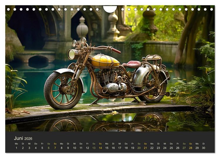 Produktbild: Steampunk Motorr&auml;der (Wandkalender 2026 DIN A4 quer), CALVENDO Monatskalender