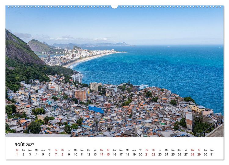Produktbild: RIO DE JANEIRO Contrastes. Couleurs. Lumi&egrave;re. (Calendrier mural 2027 DIN A2 vertical) calendrier de bureau