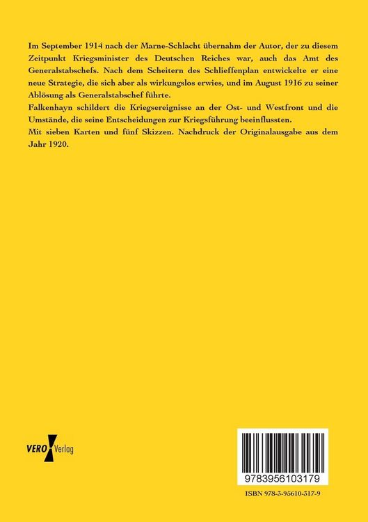 Produktbild: Die oberste Heeresleitung 1914 - 1916 in ihren wichtigsten Entschlie&szlig;ungen