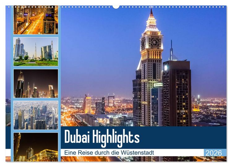 Produktbild: Dubai Highlights (Wandkalender 2026 DIN A2 quer), CALVENDO Monatskalender