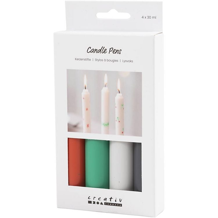 Creativ Company Kerzenstifte, Schwarz, Grün, Hellgrau, Rot, 4x30 ml kaufen