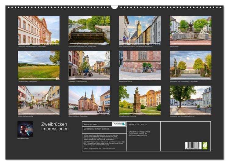 Produktbild: Zweibr&uuml;cken Impressionen (Wandkalender 2026 DIN A2 quer), CALVENDO Monatskalender