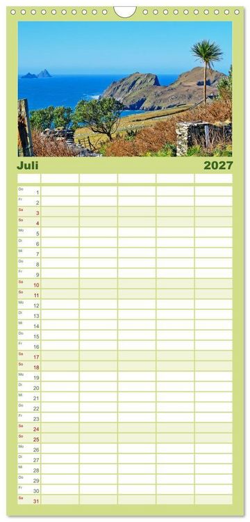 Produktbild: Familienplaner 2027 - Skellig Coast - Irlands sch&ouml;nste K&uuml;ste mit 5 Spalten (Wandkalender, 21 x 45 cm) CALVENDO