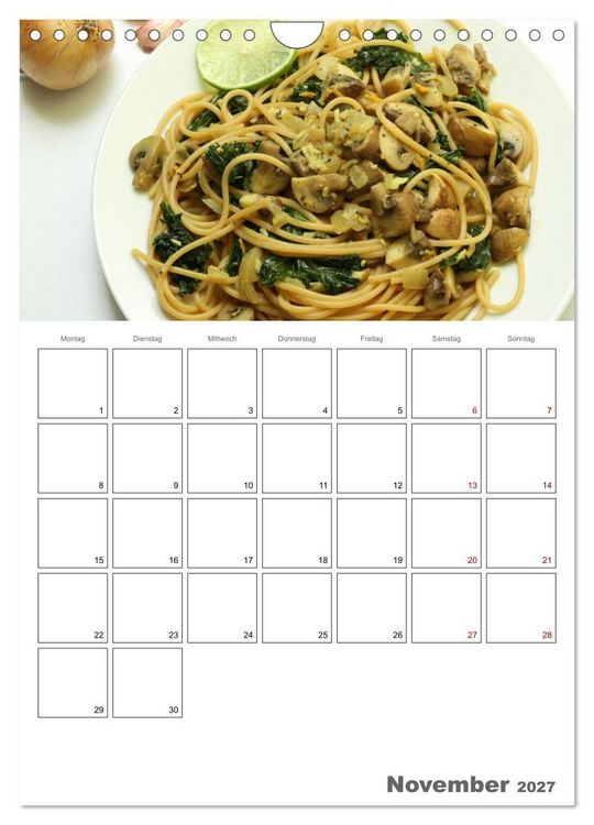 Produktbild: Pasta mit Gem&uuml;se (Wandkalender 2027 DIN A4 hoch), CALVENDO Monatskalender