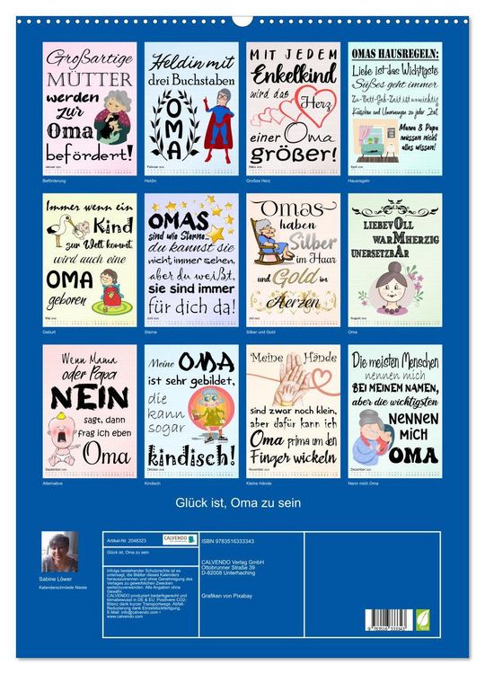 Produktbild: Gl&uuml;ck ist, Oma zu sein (Wandkalender 2026 DIN A2 hoch), CALVENDO Monatskalender