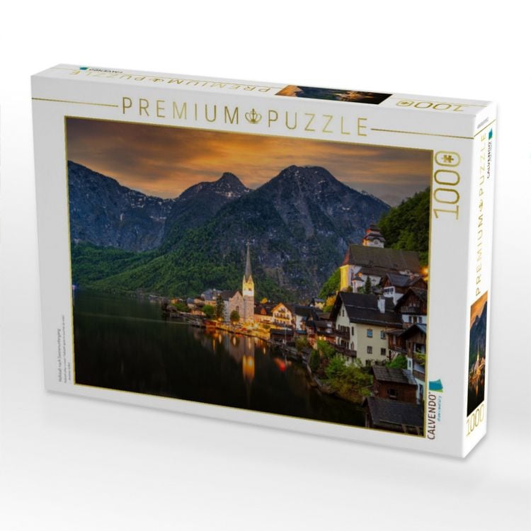Produktbild: CALVENDO Puzzle Hallstatt nach Sonnenuntergang | 1000 Teile Lege-Gr&ouml;&szlig;e 64x48cm Foto-Puzzle f&uuml;r gl&uuml;ckliche Stunden