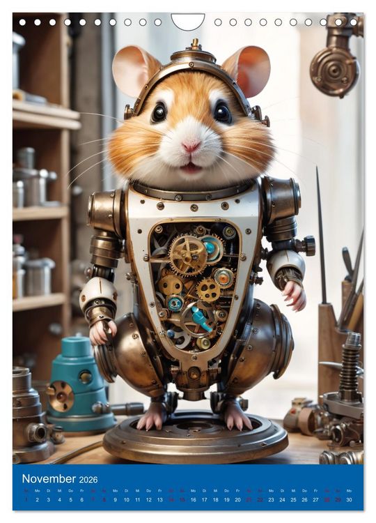 Produktbild: Roboter-Hamster - niedliche kleine Roboter (Wandkalender 2026 DIN A4 hoch), CALVENDO Monatskalender