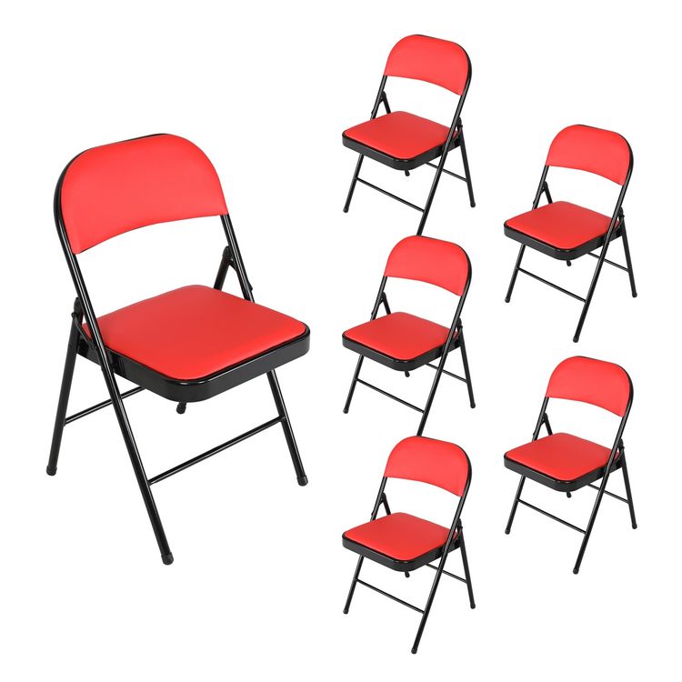 Produktbild: HTI-Living Klappstuhl Wedigo PVC Gestell Schwarz 6 St&uuml;ck
