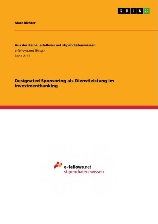 Produktbild: Designated Sponsoring als Dienstleistung im Investmentbanking