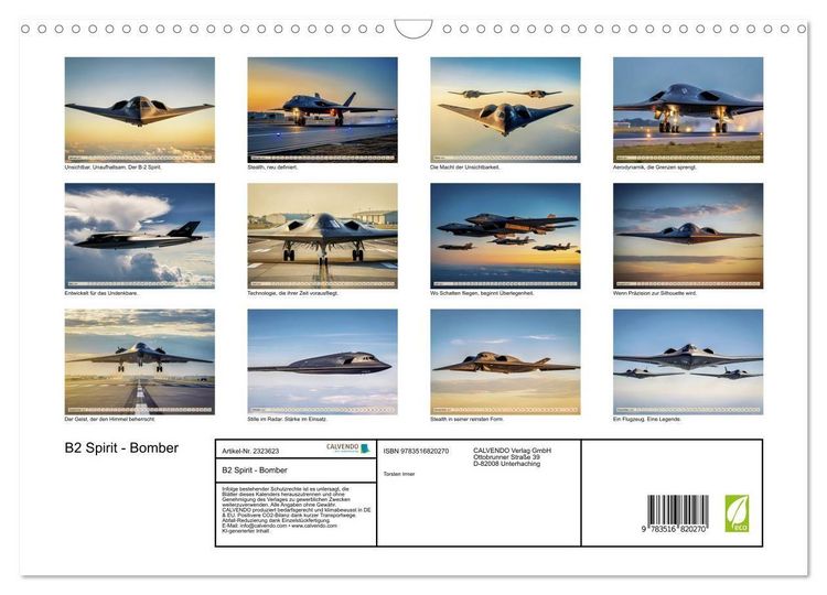 Produktbild: B2 Spirit - Bomber (Wandkalender 2027 DIN A3 quer), CALVENDO Monatskalender