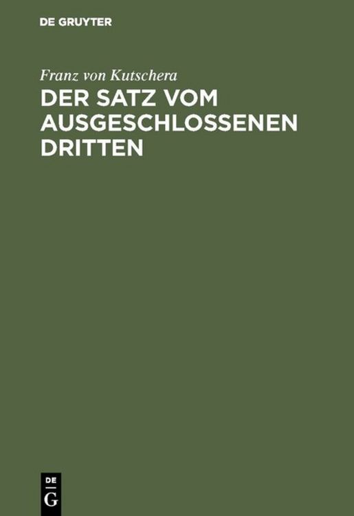 Produktbild: Der Satz vom ausgeschlossenen Dritten