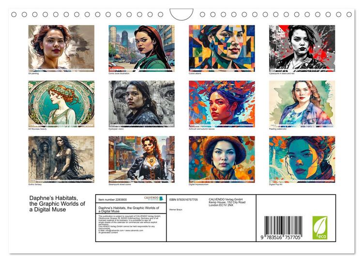 Produktbild: Daphne&rsquo;s Habitats, the Graphic Worlds of a Digital Muse (Wall Calendar 2027 DIN A4 landscape), CALVENDO 12 Month Wall Calendar