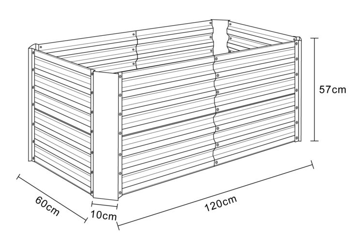 Produktbild: Metall Hochbeet Gartenbeet 180x90 Galdo L