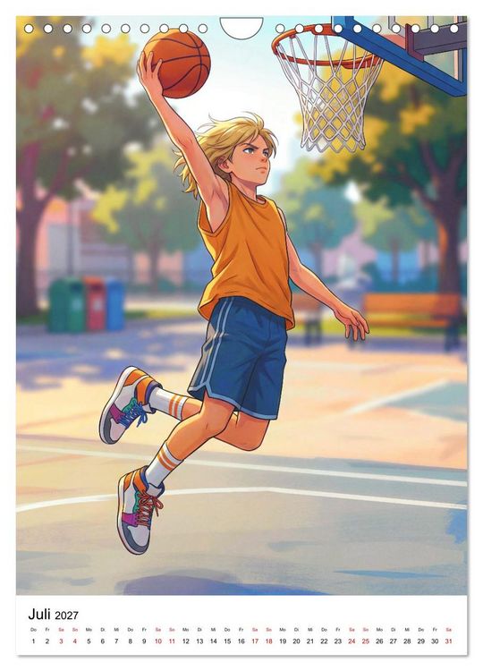 Produktbild: Level Up &ndash; Basketballhelden (Wandkalender 2027 DIN A4 hoch), CALVENDO Monatskalender