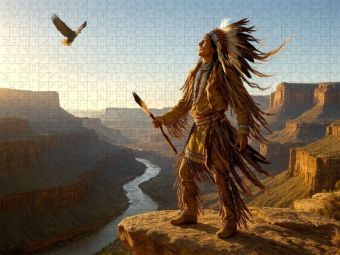 Produktbild: CALVENDO Puzzle Der Ruf des Adlers - Spiritualit&auml;t der Indianer | 1000 Teile Lege-Gr&ouml;&szlig;e 64x48cm Foto-Puzzle f&uuml;r gl&uuml;ckliche Stunden