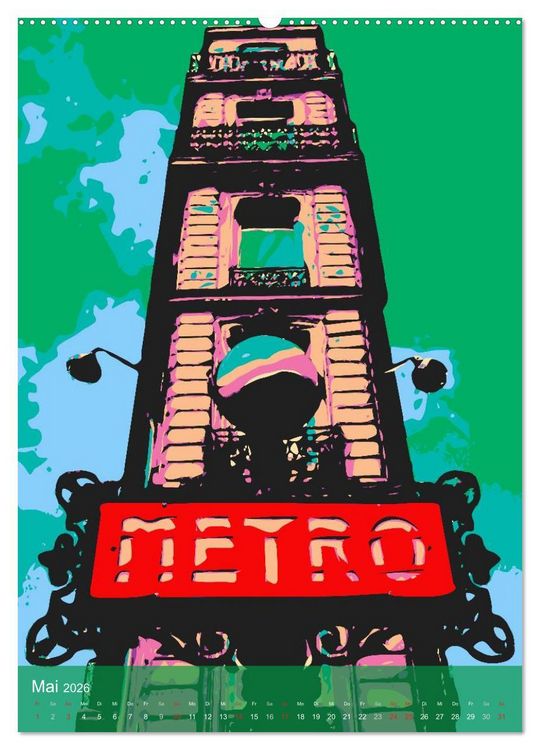 Produktbild: Paris pop-art (hochwertiger Premium Wandkalender 2026 DIN A2 hoch), Kunstdruck in Hochglanz