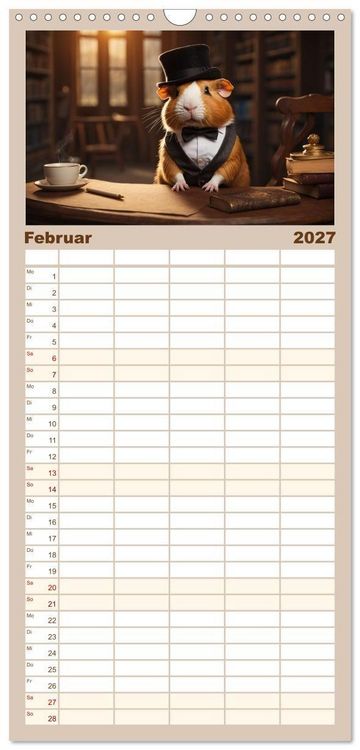 Produktbild: Familienplaner 2027 - Meerschweinchen mal anders! mit 5 Spalten (Wandkalender, 21 x 45 cm) CALVENDO