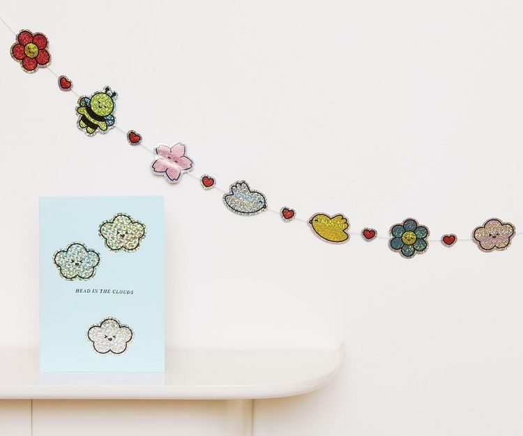 Produktbild: Sticker Chingu, Blumen , 80 Stk/Rolle, holografisch