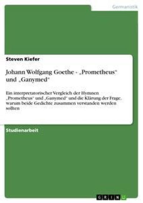 Produktbild: Johann Wolfgang Goethe - "Prometheus" und "Ganymed"