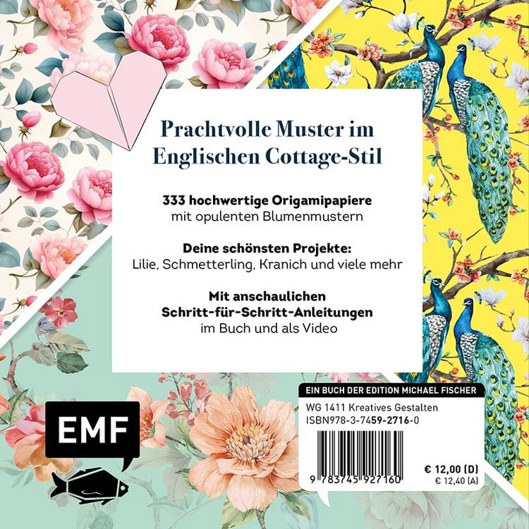 Produktbild: 333 Origami &ndash; Cottage Garden &ndash; Wundersch&ouml;ne Papiere falten f&uuml;r Blumen-Fans