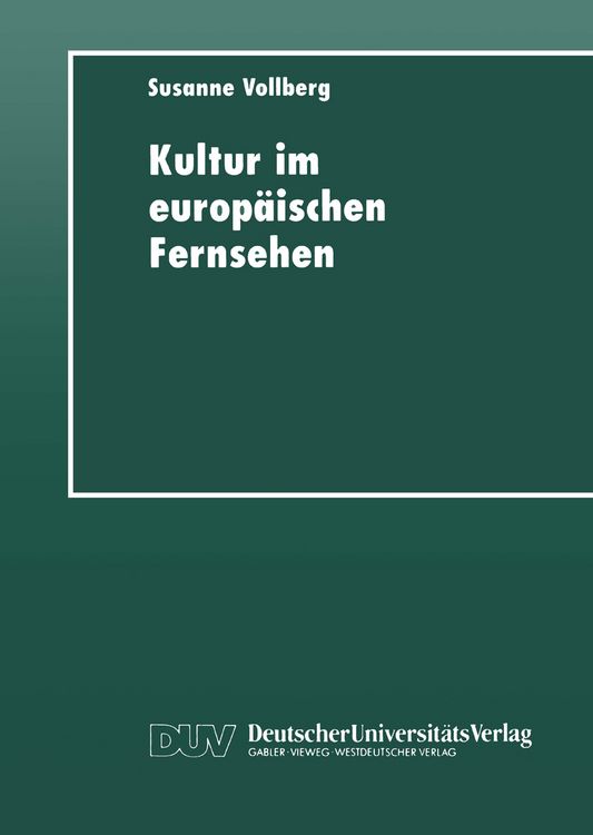 Produktbild: Kultur im europ&auml;ischen Fernsehen
