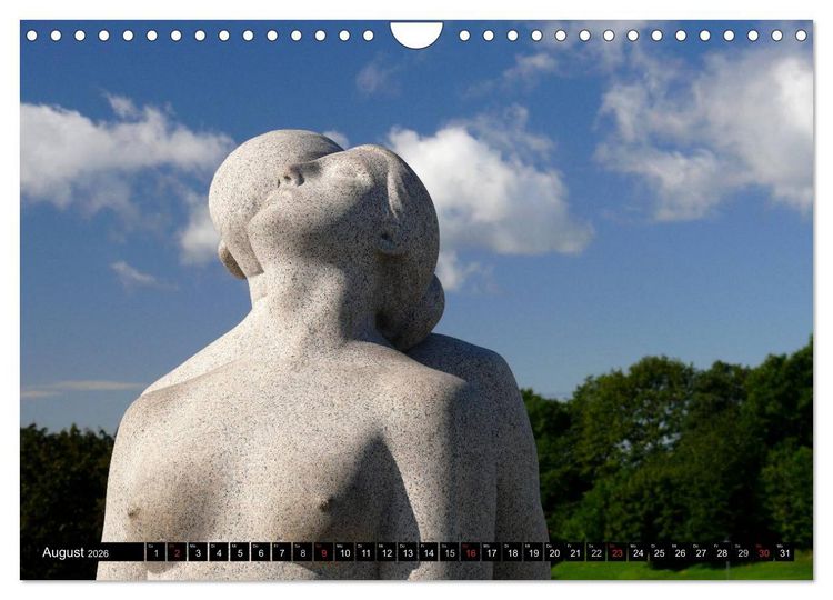 Produktbild: Vigeland Skulpturen Park Oslo (Wandkalender 2026 DIN A4 quer), CALVENDO Monatskalender