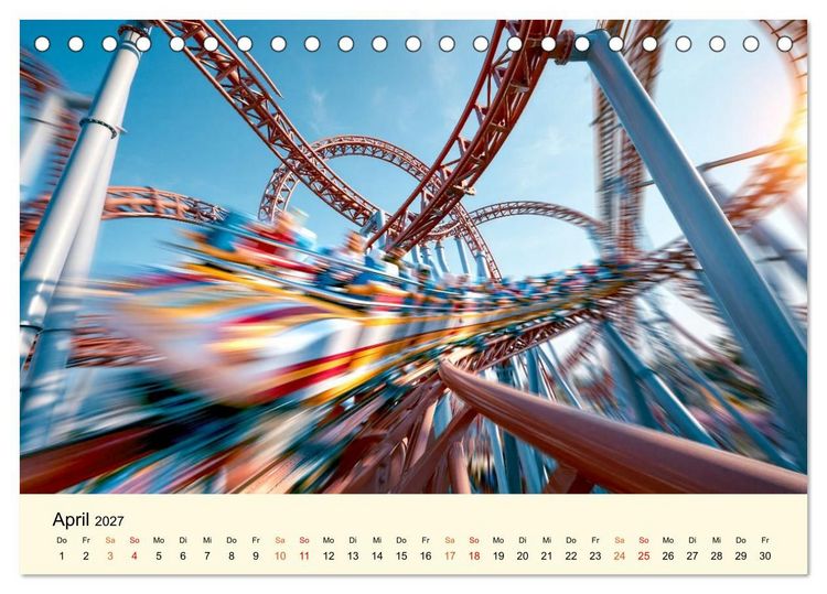 Produktbild: Achterbahn - High Tech, High Speed, High Thrill (Tischkalender 2027 DIN A5 quer), CALVENDO Monatskalender