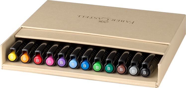 Produktbild: Faber-Castell Tuschestifte Pitt Artist Pens Brush, 12er Atelierbox