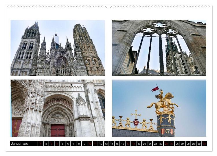 Produktbild: Rouen entdecken (hochwertiger Premium Wandkalender 2026 DIN A2 quer), Kunstdruck in Hochglanz