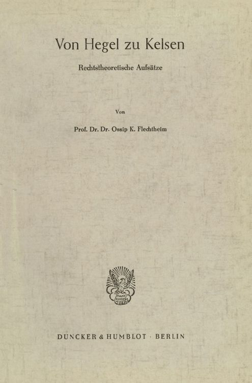 Produktbild: Von Hegel zu Kelsen.